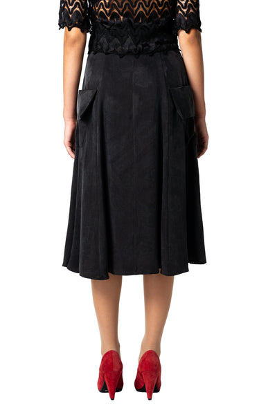 Black midi skirt