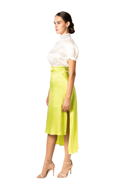 High Waist Silk Skirt