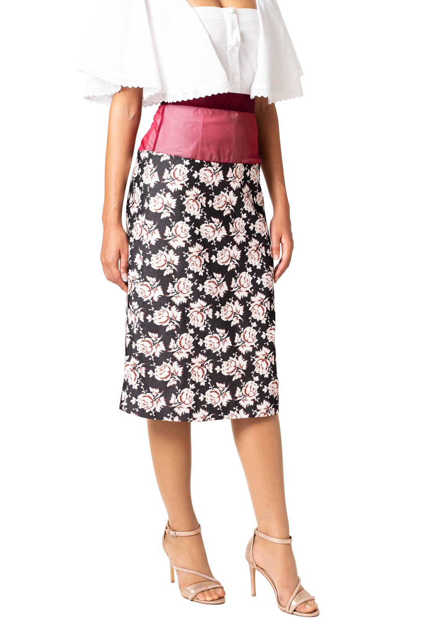 High Waist Floral Print Skirt