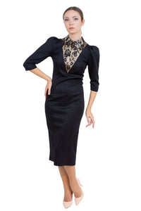 Black Sheath Dress with Collar